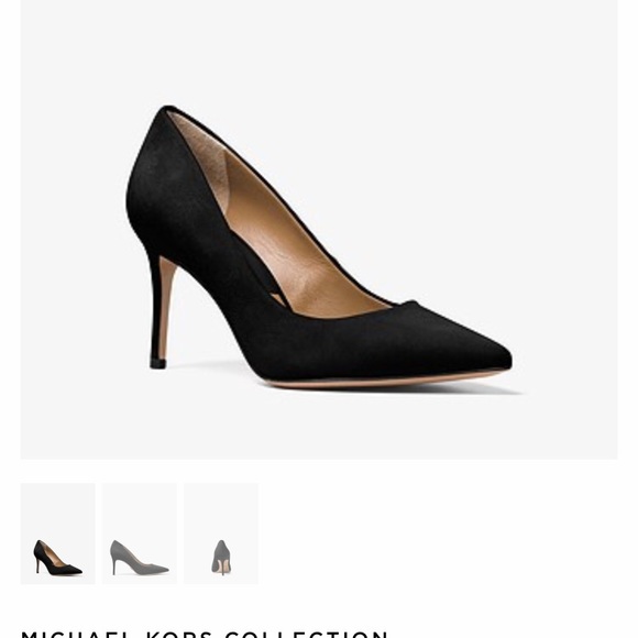michael kors black suede heels